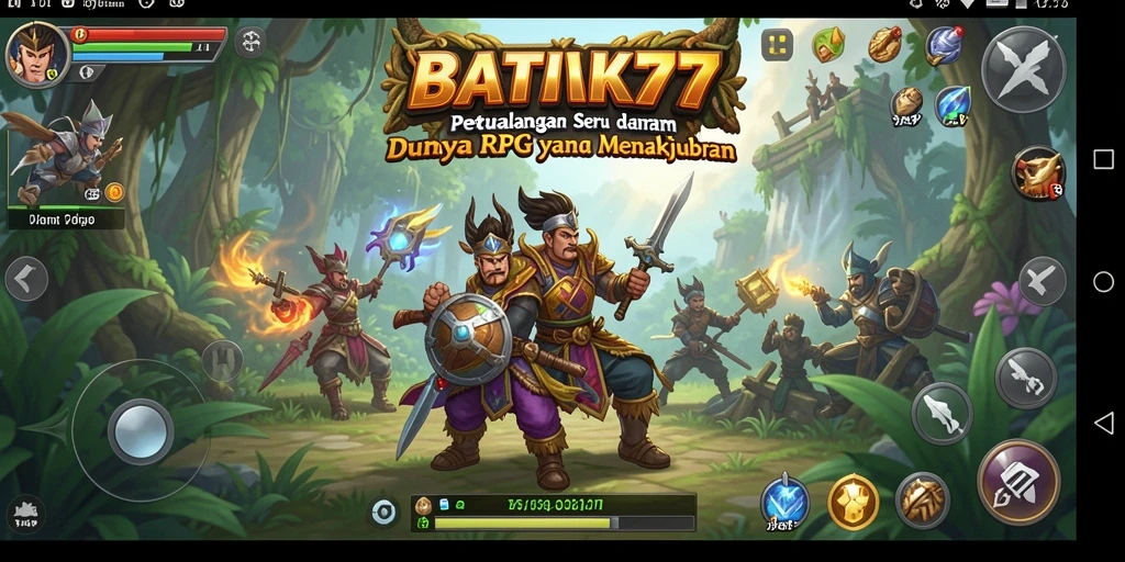 Gameplay RPG seru dalam BATIK77 dengan petualangan dan pertarungan mendebarkan.