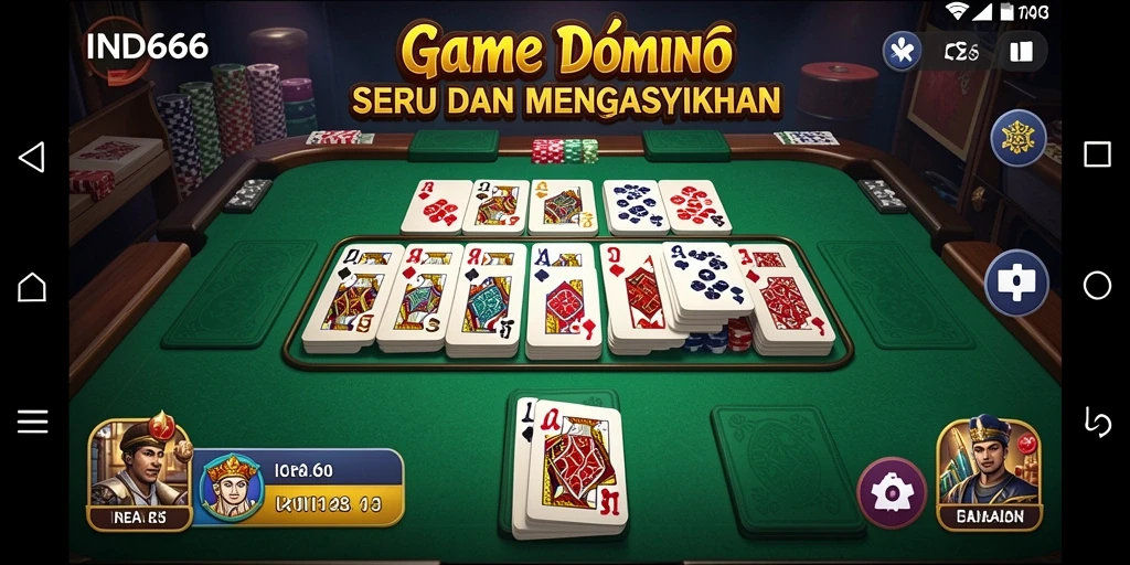 Tampilan gameplay Domino dalam IND666 yang mengasyikkan.