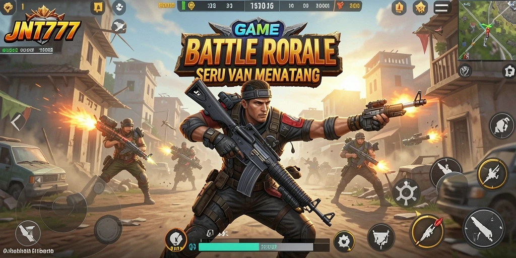 Gameplay seru JNT777 dalam pertempuran Battle Royale.