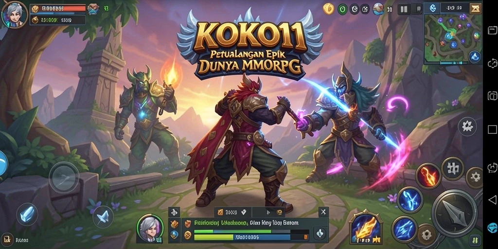 Screenshot gameplay KOKO11 menampilkan aksi seru dalam pertempuran MMORPG.